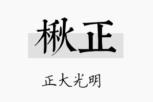 楸正名字的寓意及含义