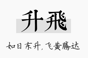 升飞名字的寓意及含义