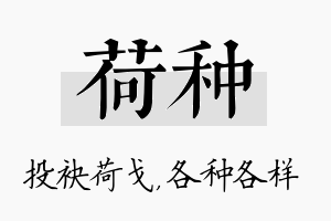 荷种名字的寓意及含义