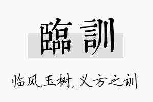 临训名字的寓意及含义