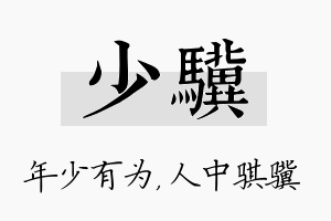 少骥名字的寓意及含义