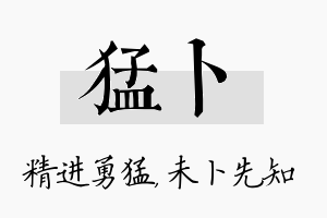 猛卜名字的寓意及含义