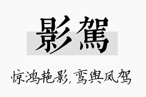 影驾名字的寓意及含义