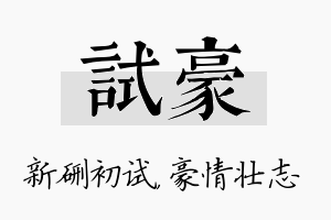 试豪名字的寓意及含义