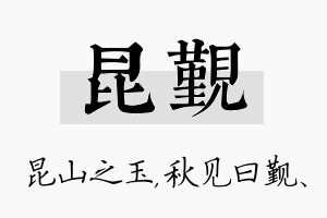 昆觐名字的寓意及含义