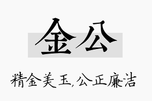 金公名字的寓意及含义