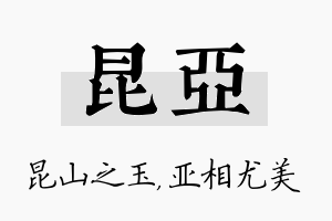 昆亚名字的寓意及含义