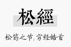 松经名字的寓意及含义