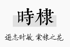 时棣名字的寓意及含义