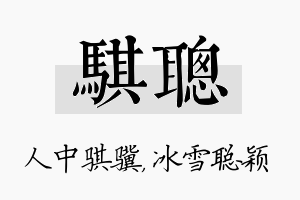 骐聪名字的寓意及含义