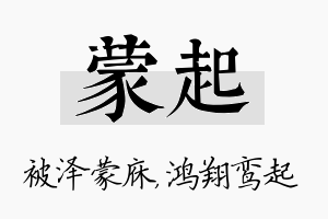 蒙起名字的寓意及含义