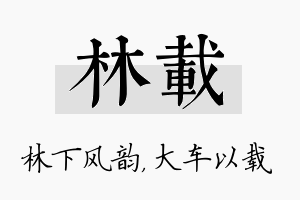 林载名字的寓意及含义