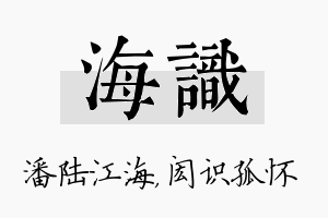 海识名字的寓意及含义