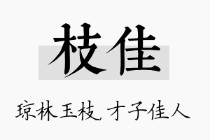 枝佳名字的寓意及含义