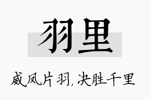 羽里名字的寓意及含义