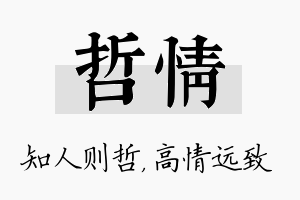 哲情名字的寓意及含义