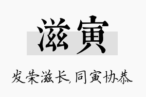 滋寅名字的寓意及含义