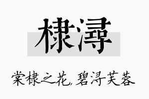 棣浔名字的寓意及含义