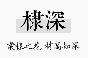 棣深名字的寓意及含义