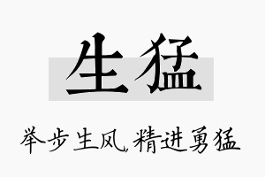 生猛名字的寓意及含义