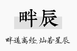 畔辰名字的寓意及含义