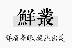 鲜丛名字的寓意及含义