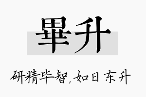 毕升名字的寓意及含义