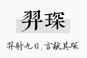 羿琛名字的寓意及含义