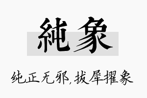 纯象名字的寓意及含义