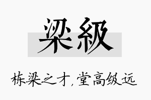 梁级名字的寓意及含义