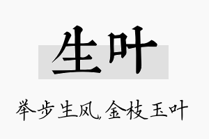 生叶名字的寓意及含义