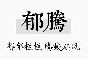 郁腾名字的寓意及含义