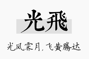 光飞名字的寓意及含义