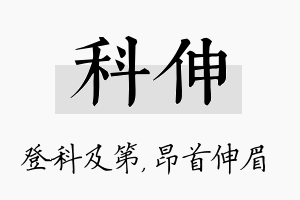 科伸名字的寓意及含义