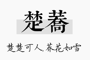 楚荞名字的寓意及含义