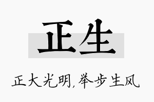 正生名字的寓意及含义