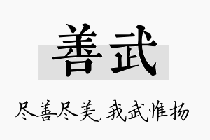 善武名字的寓意及含义