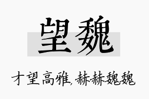 望魏名字的寓意及含义