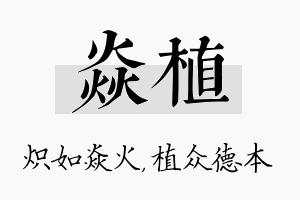 焱植名字的寓意及含义