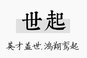 世起名字的寓意及含义