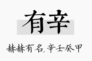 有辛名字的寓意及含义