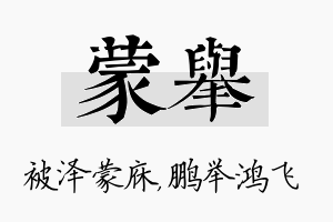 蒙举名字的寓意及含义