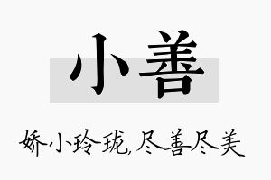 小善名字的寓意及含义