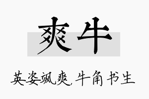 爽牛名字的寓意及含义