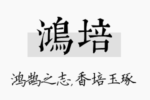 鸿培名字的寓意及含义