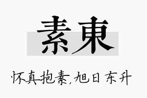 素东名字的寓意及含义