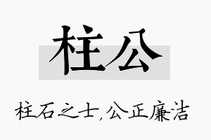 柱公名字的寓意及含义