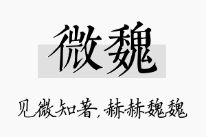 微魏名字的寓意及含义