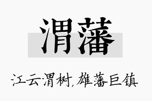 渭藩名字的寓意及含义