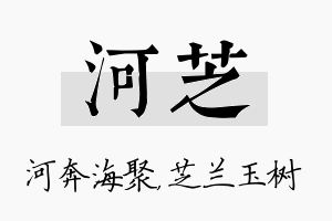 河芝名字的寓意及含义